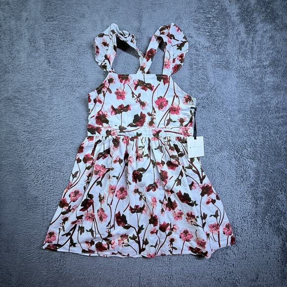 Victoria Beckham Other - Victoria Beckham Girls Dress NEW White Pink Floral M Cotton Knit Lined